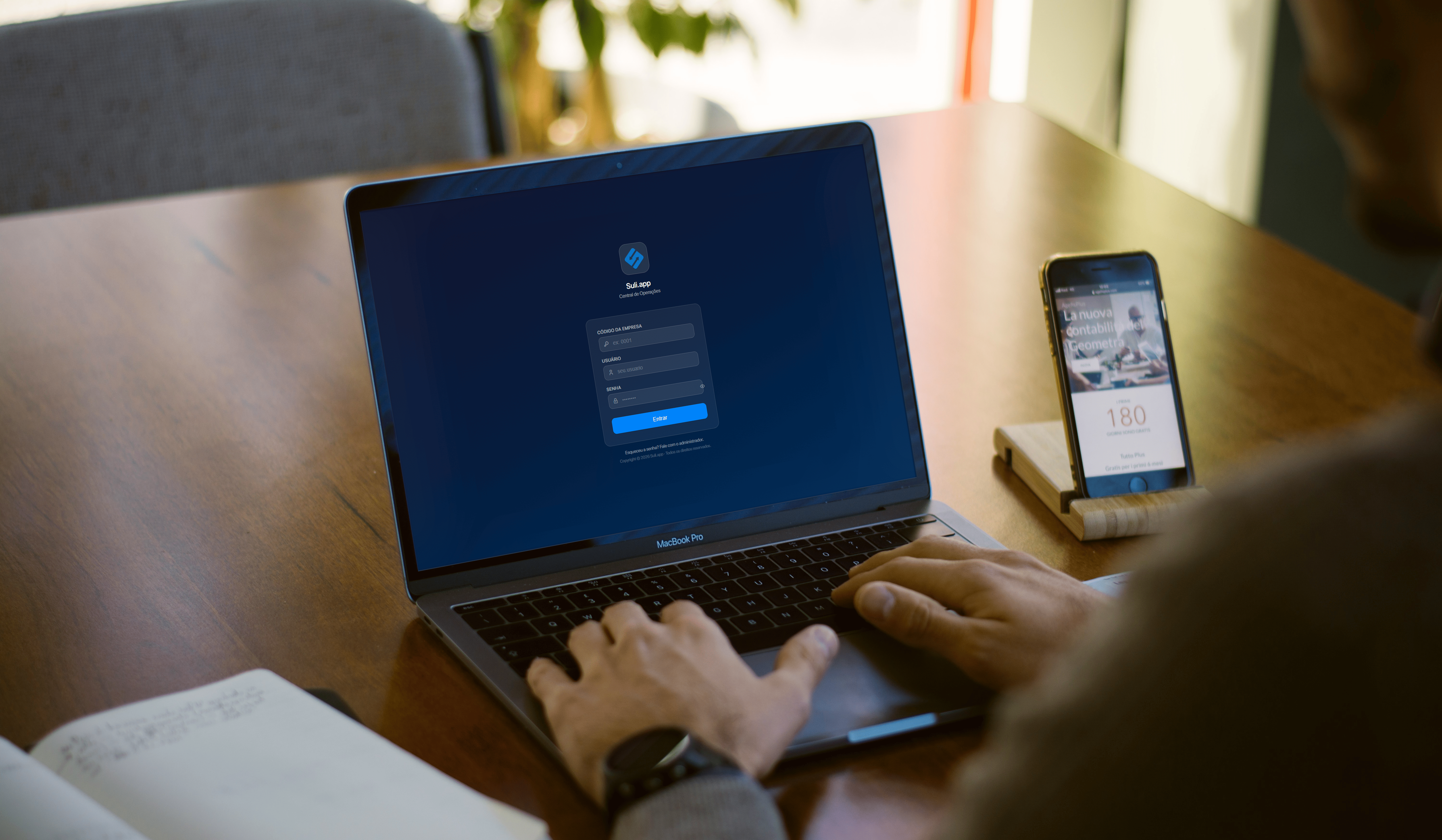 Tela de login do Suli.app